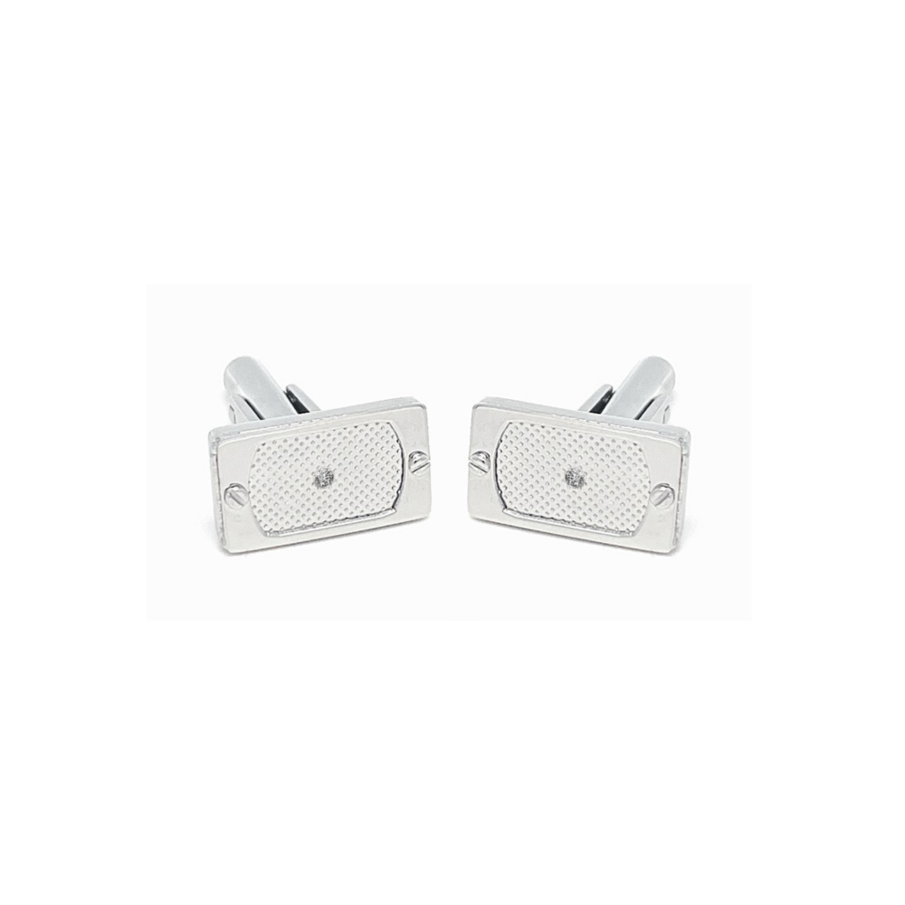 Butoni din oțel cu diamante naturale 0,030 ct (HO068-GE)